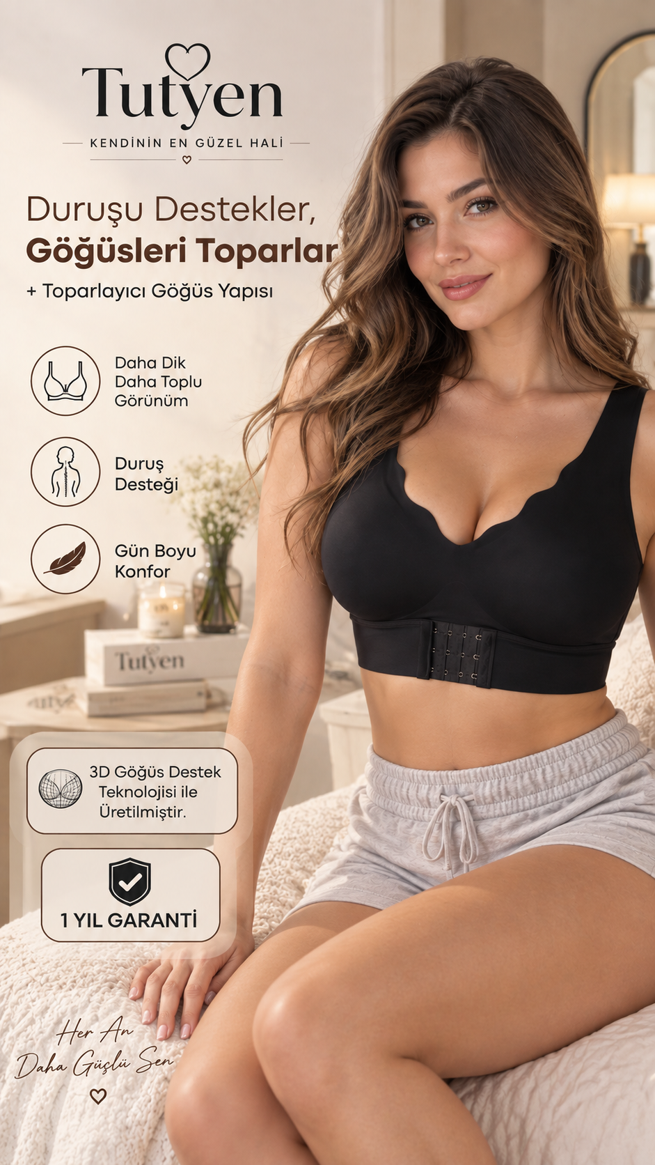 Dik Duruş Destekli Toparlayıcı Sütyen